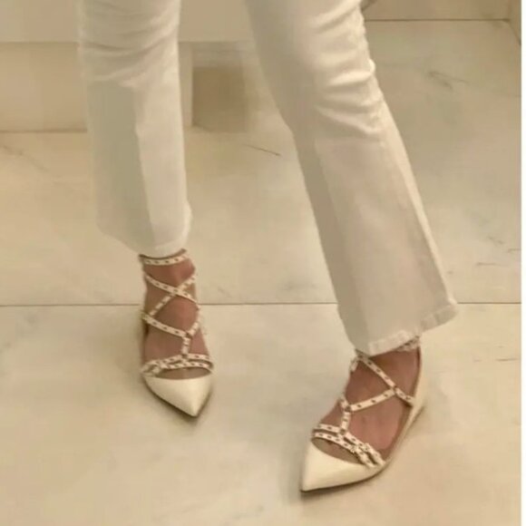 VALENTINO Leather "Love Latch" Cage Ankle Strap Ballet Flats - ITALIAN SIZE 38 - Picture 2 of 13